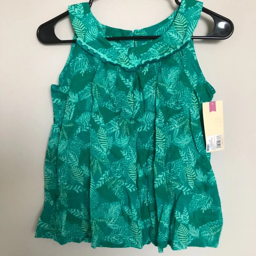 Cherokee Girls Leaf Print Sleeveless Top NWT Size L (10–12)
